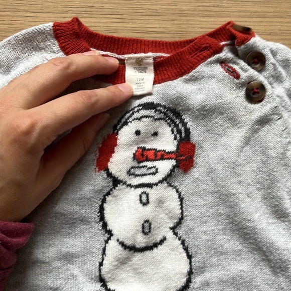 Snowman winter sweater size 12 months - Picture 2 of 2